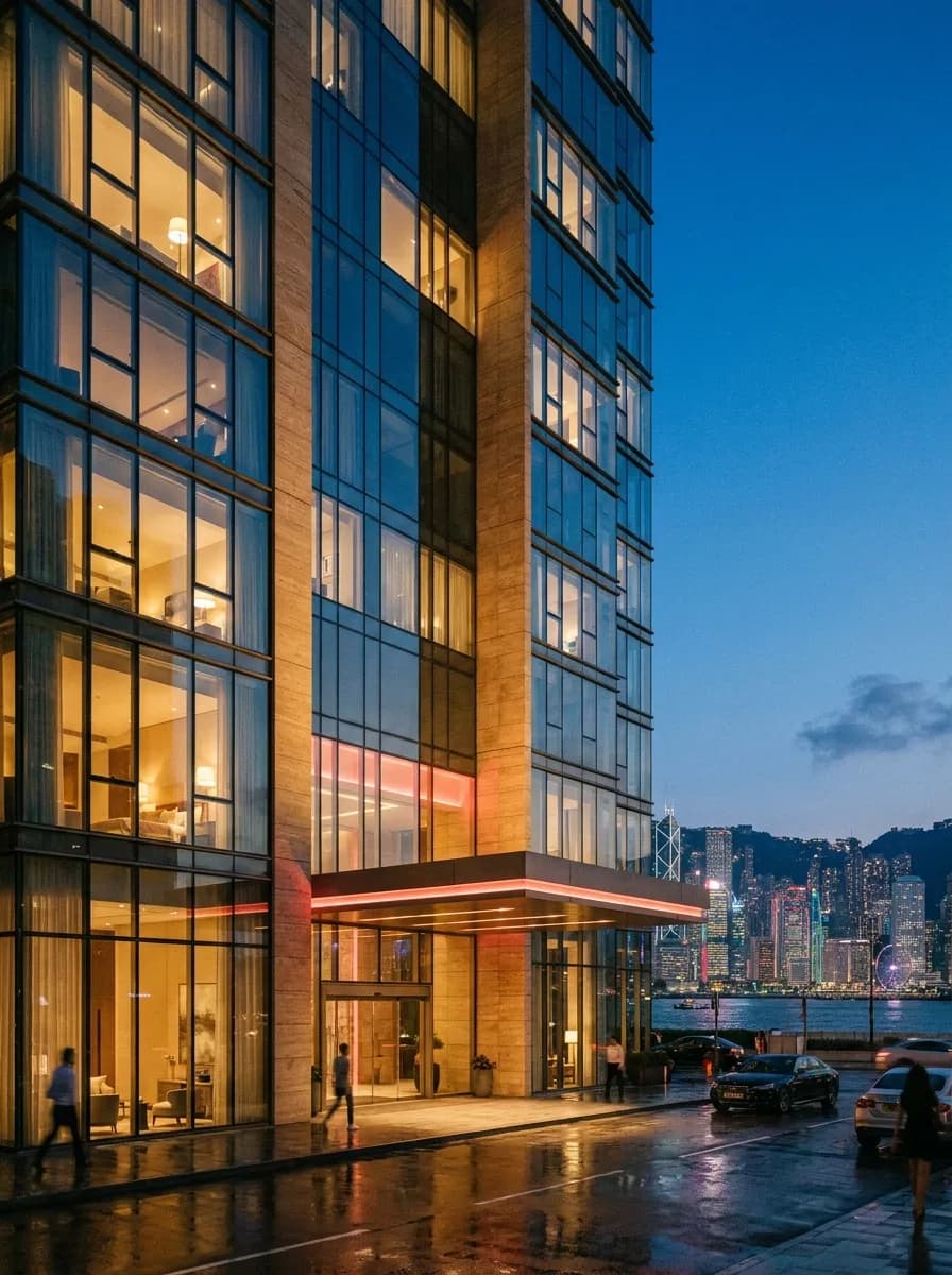 Ande Tower, a premium residential complex, at dusk (illustrative render)